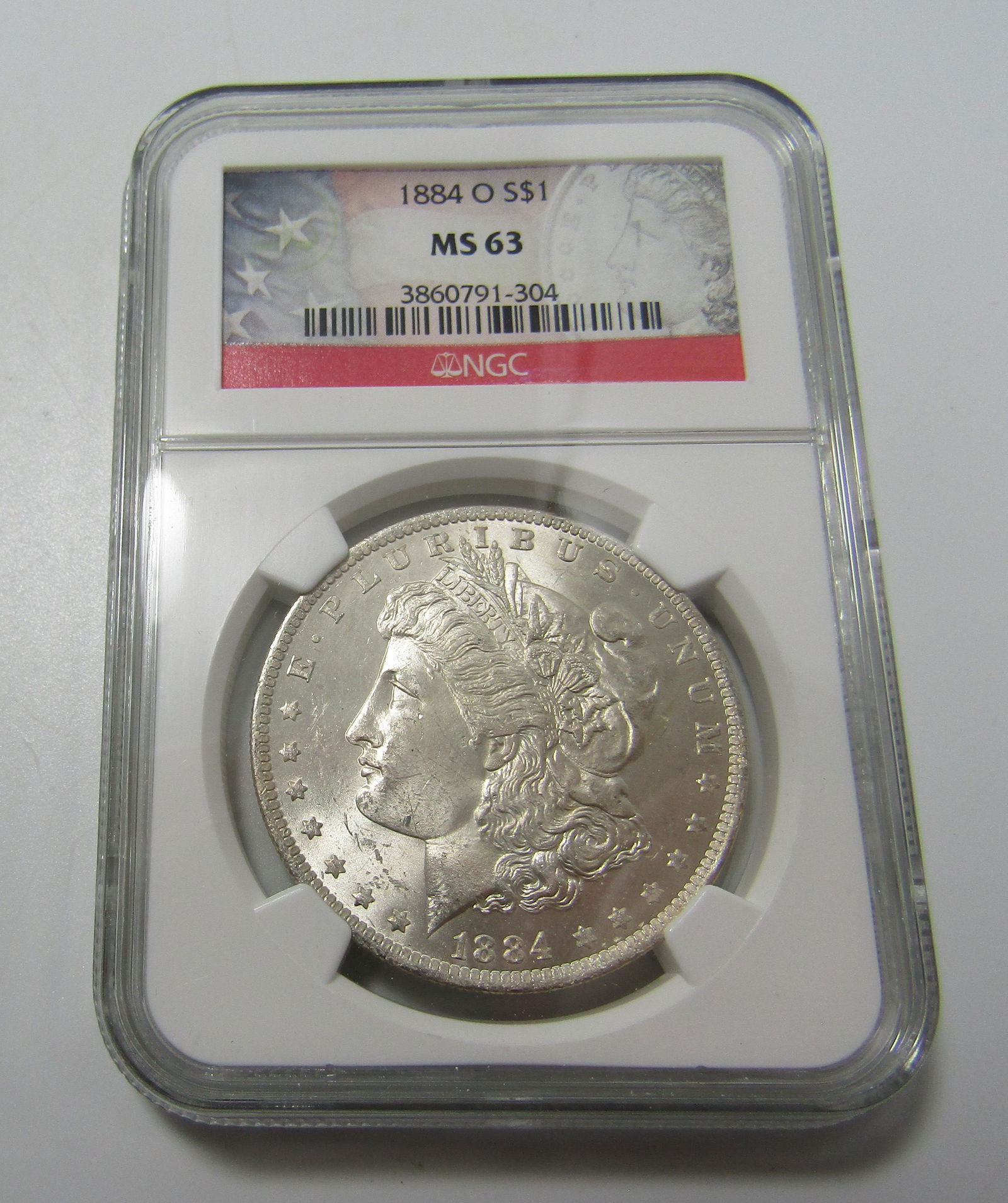 1884 O MORGAN SILVER DOLLAR MS 63 NGC COIN (1 of 2)