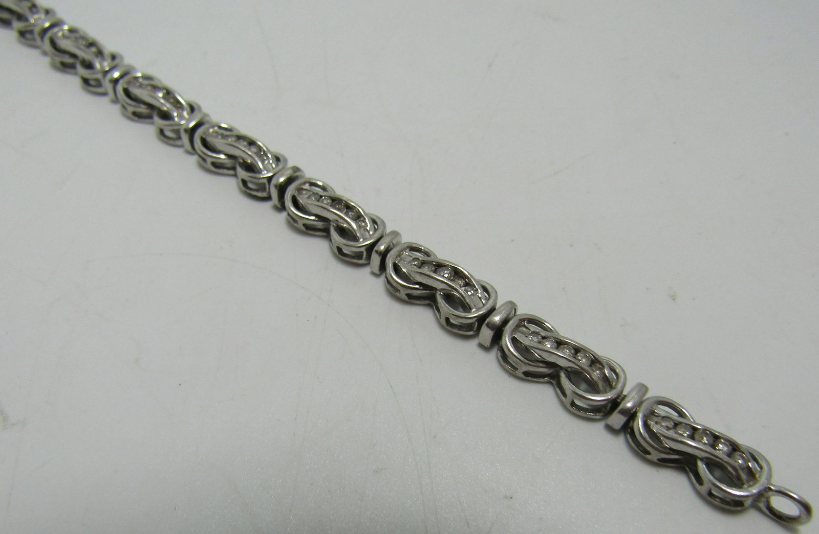 STERLING DIAMOND BANGLE BRACELET (1 of 3)