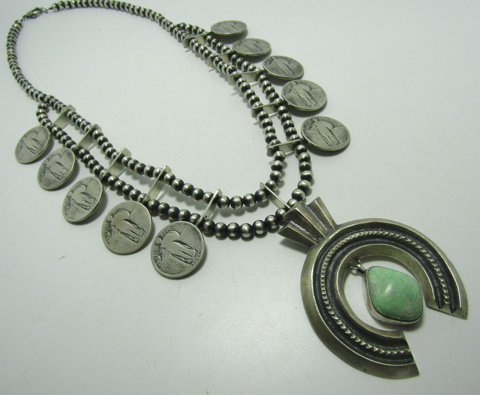 PAUL LIVINGSTON STERLING SQUASH BLOSSOM NECKLACE (1 of 7)