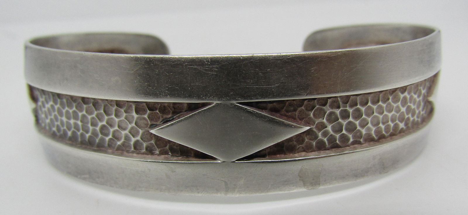 HAND STAMPED CUFF BRACELET STERLING SILVER (1 of 5)