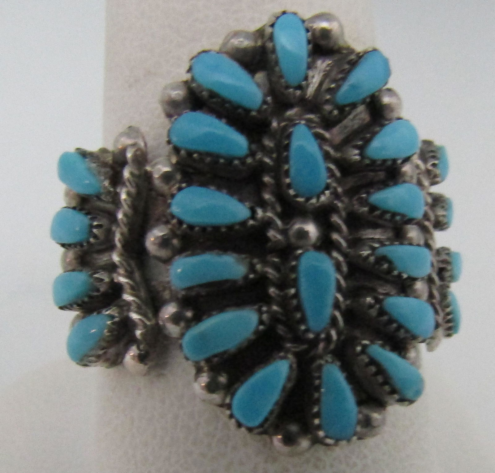 DISHTA PETIT POINT TURQUOISE RING STERLING SILVER (1 of 5)