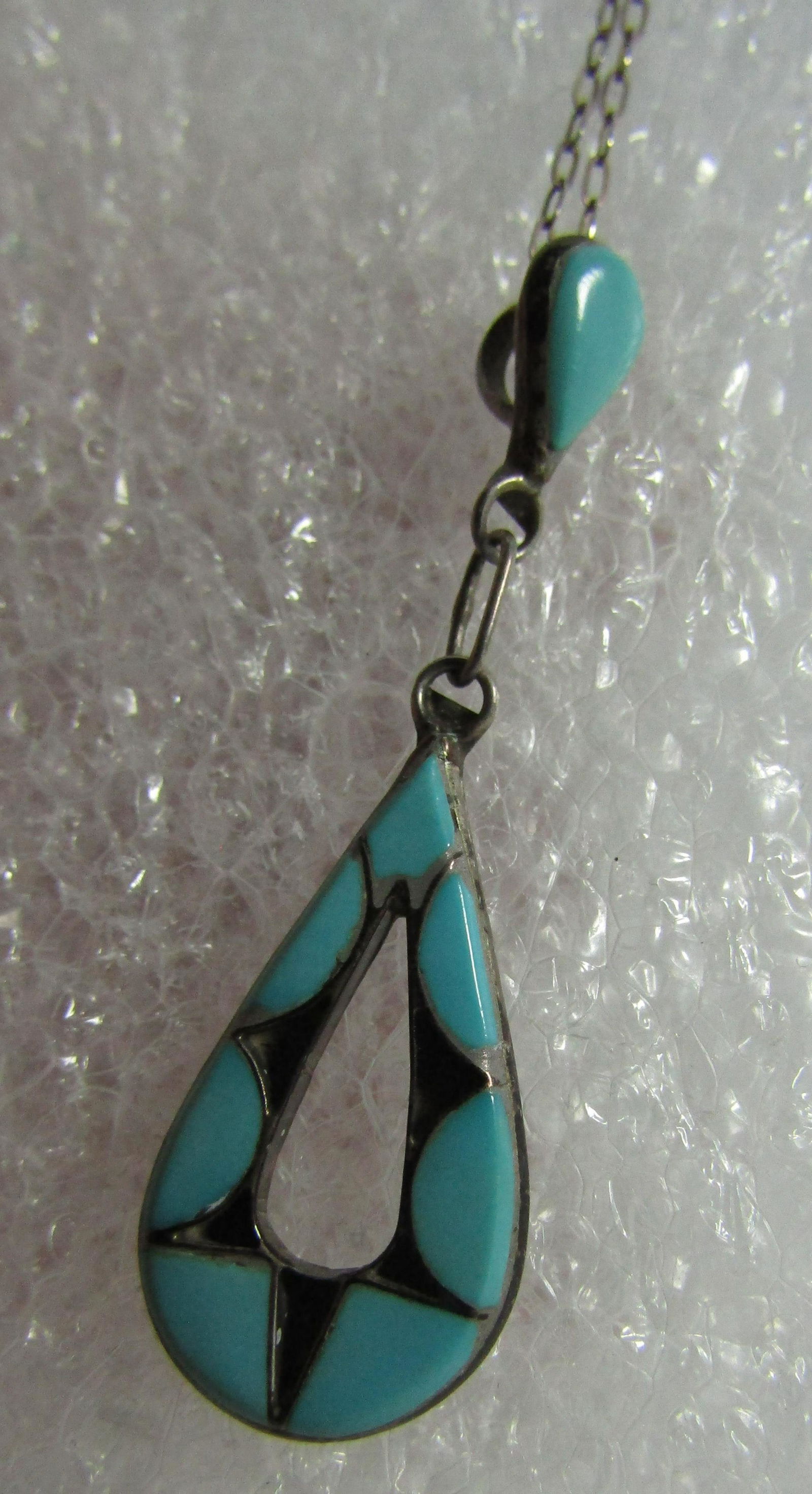 INLAY TURQUOISE NECKLACE STERLING SILVER (1 of 3)