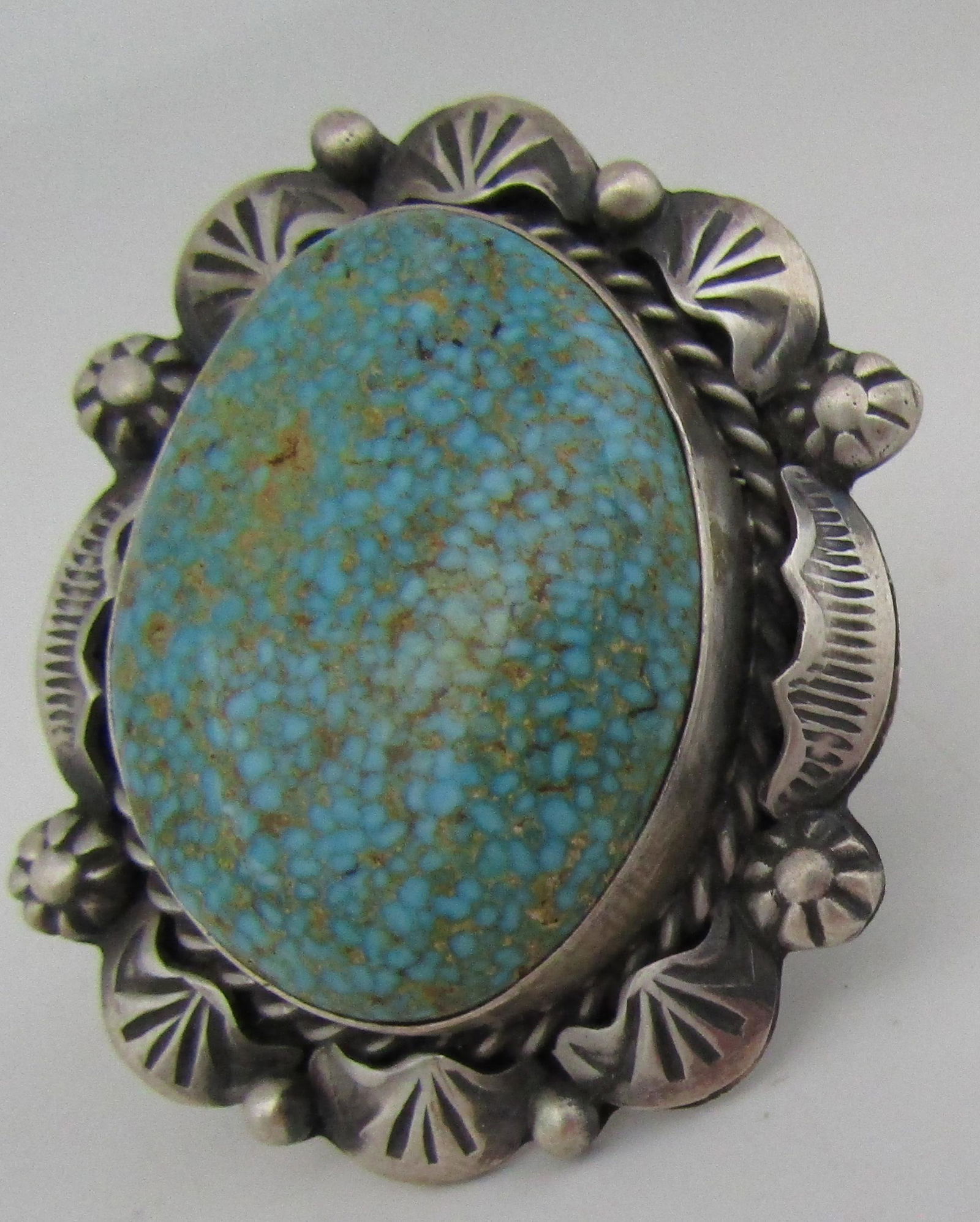 LEE KINGMAN SPIDERWEB TURQUOISE RING STERLING (1 of 3)