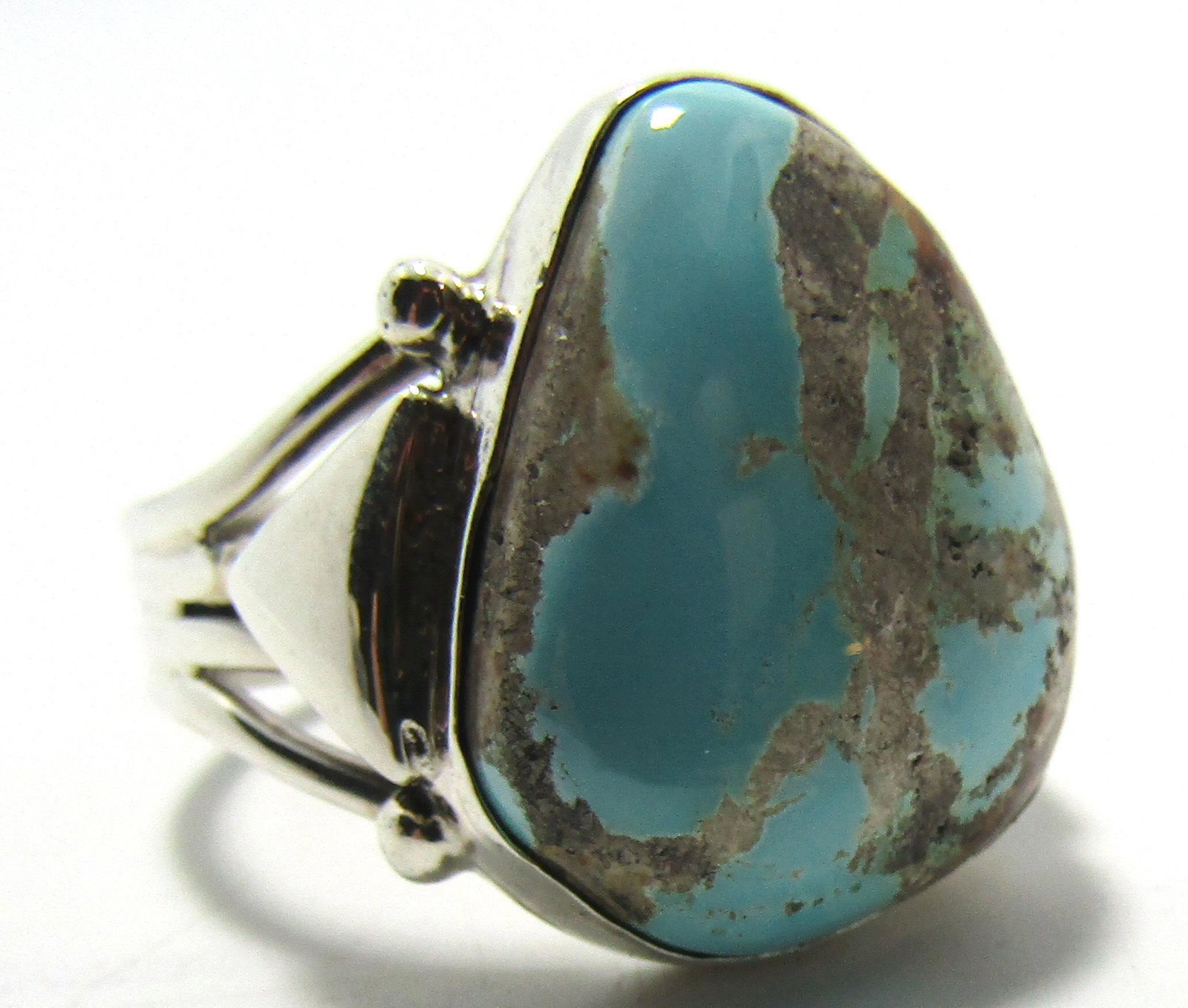 L MC BOULDER TURQUOISE RING STERLING SILVER SZ12.5 (1 of 4)