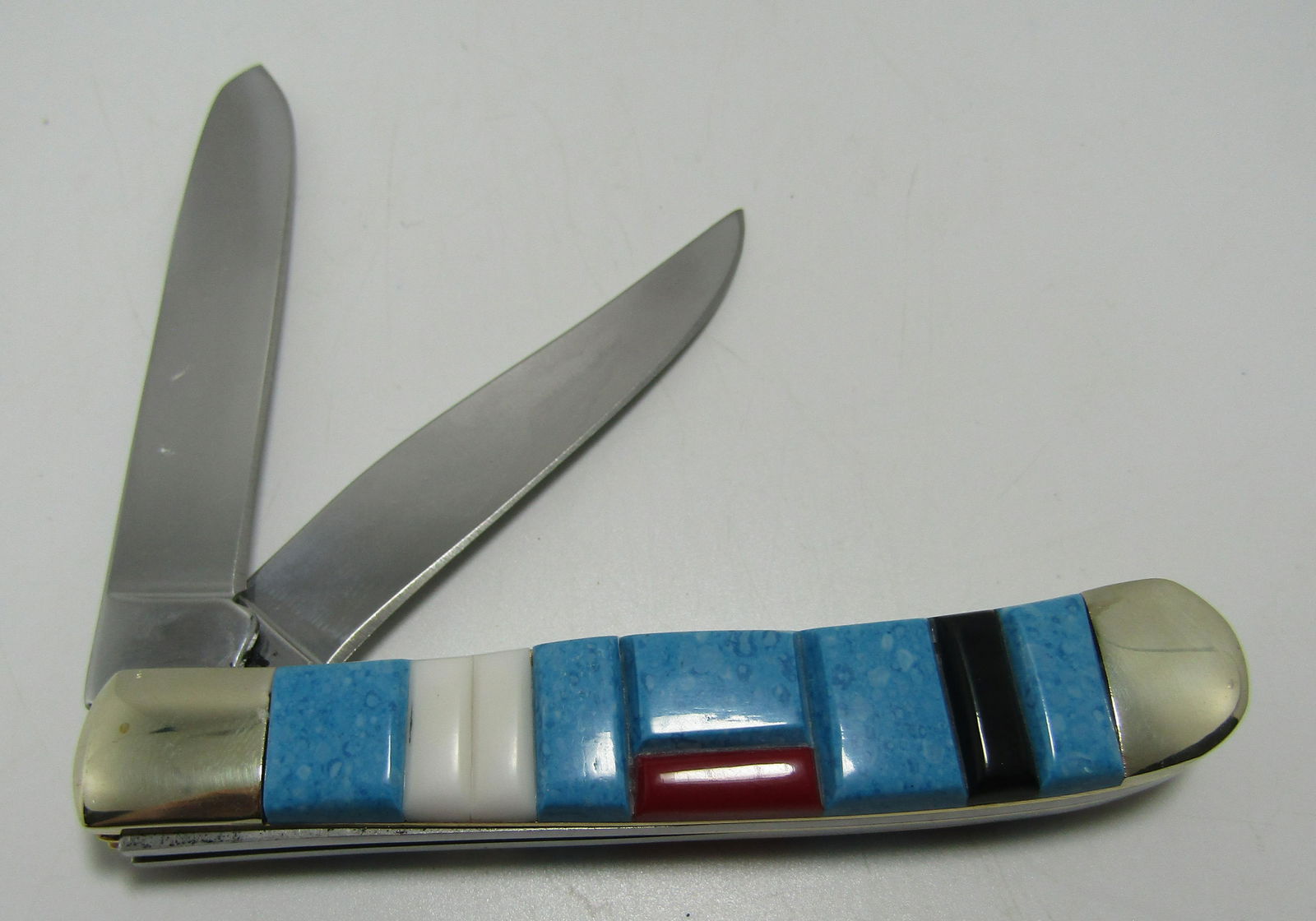 COBBLESTONE FOLDING KNIFE TURQUOISE OLD RAM NAVAJO (1 of 4)