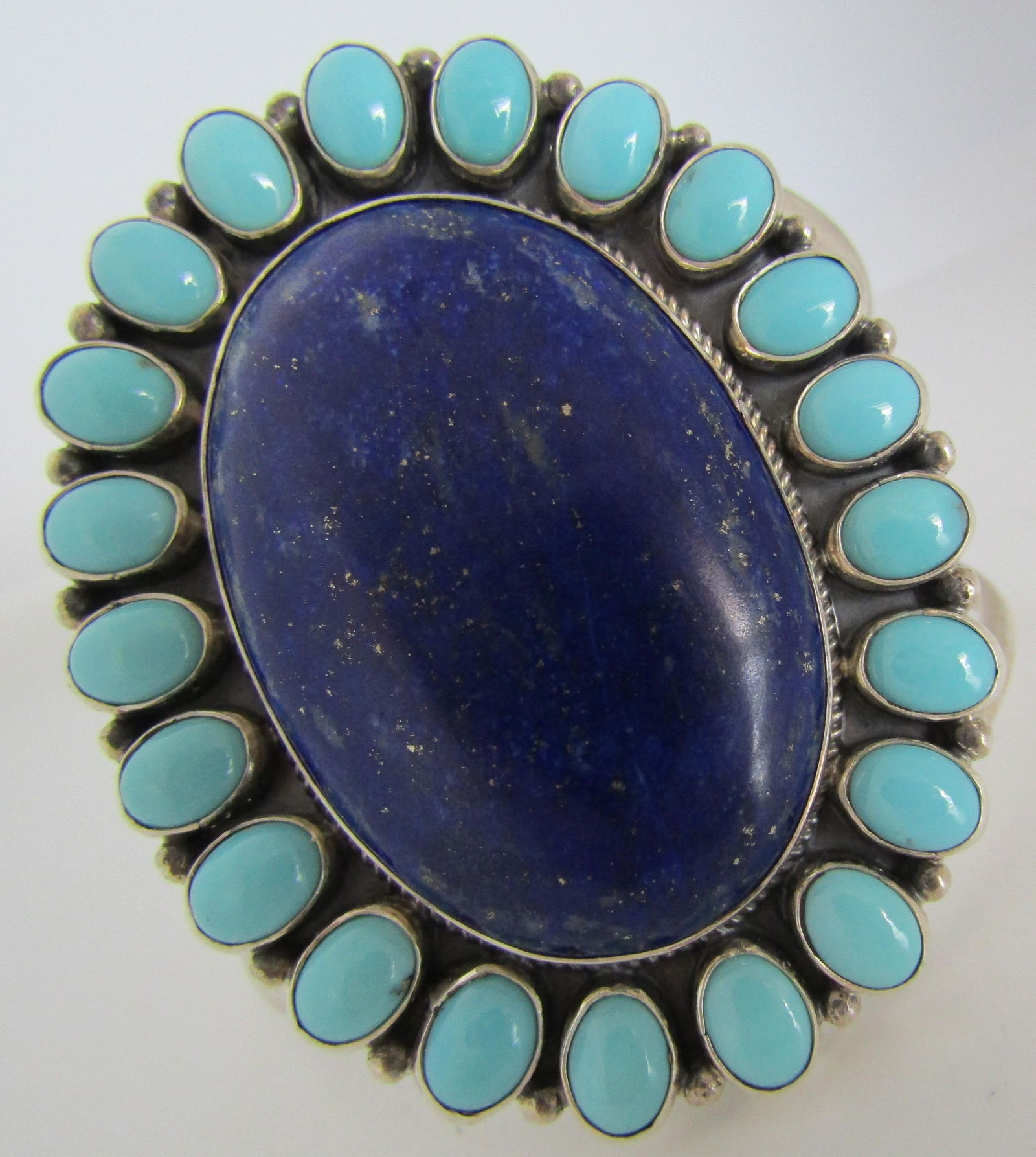 ABEITA LAPIS TURQUOISE CUFF BRACELET STERLING (1 of 5)