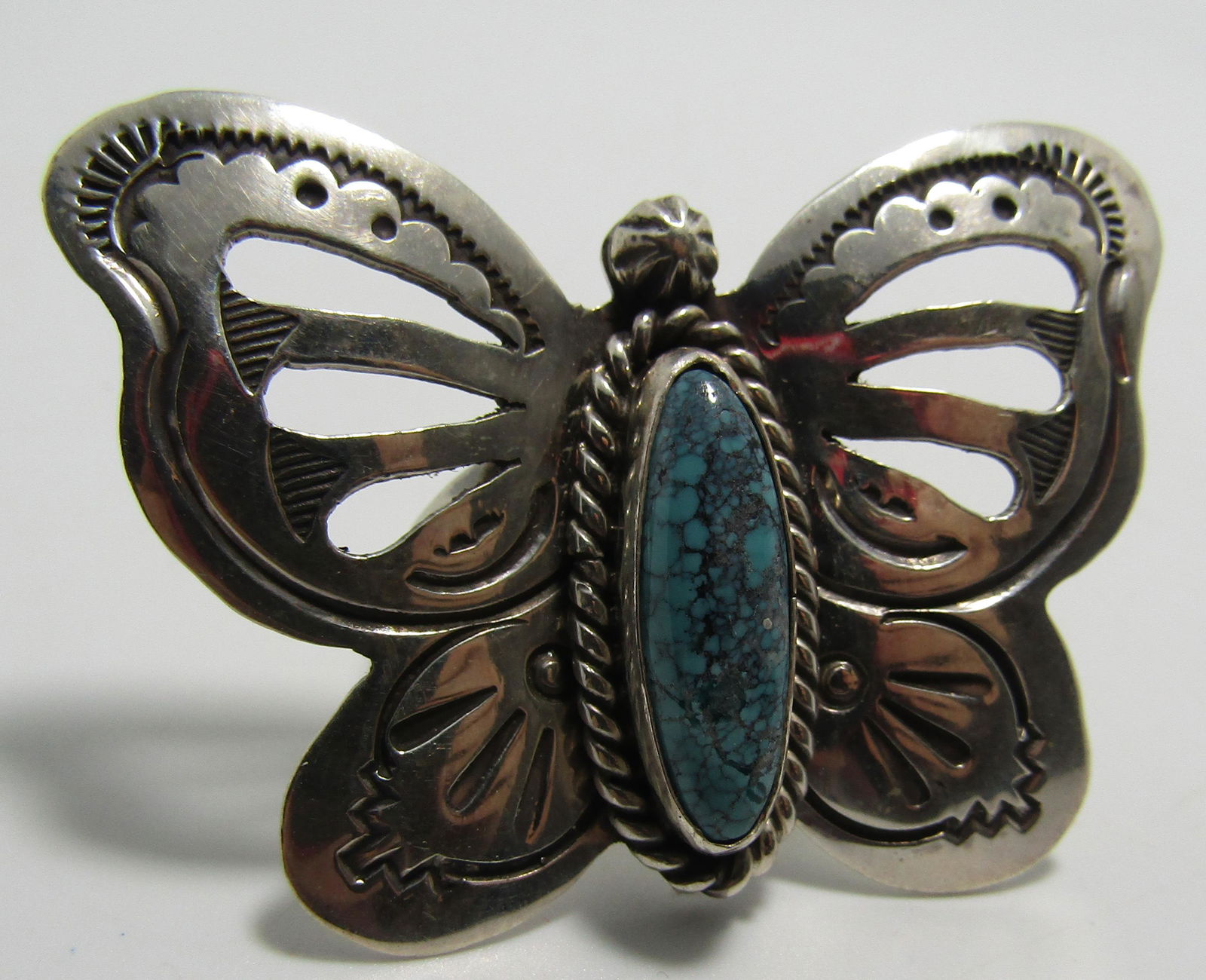 WILLIE BUTTERFLY TURQUOISE RING STERLING SILVER (1 of 3)