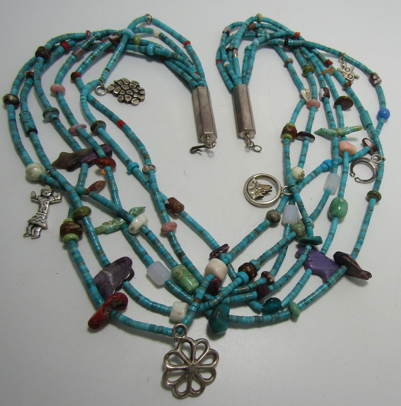 FETISH TREASURE TURQUOISE NECKLACE STERLING SILVER (1 of 5)