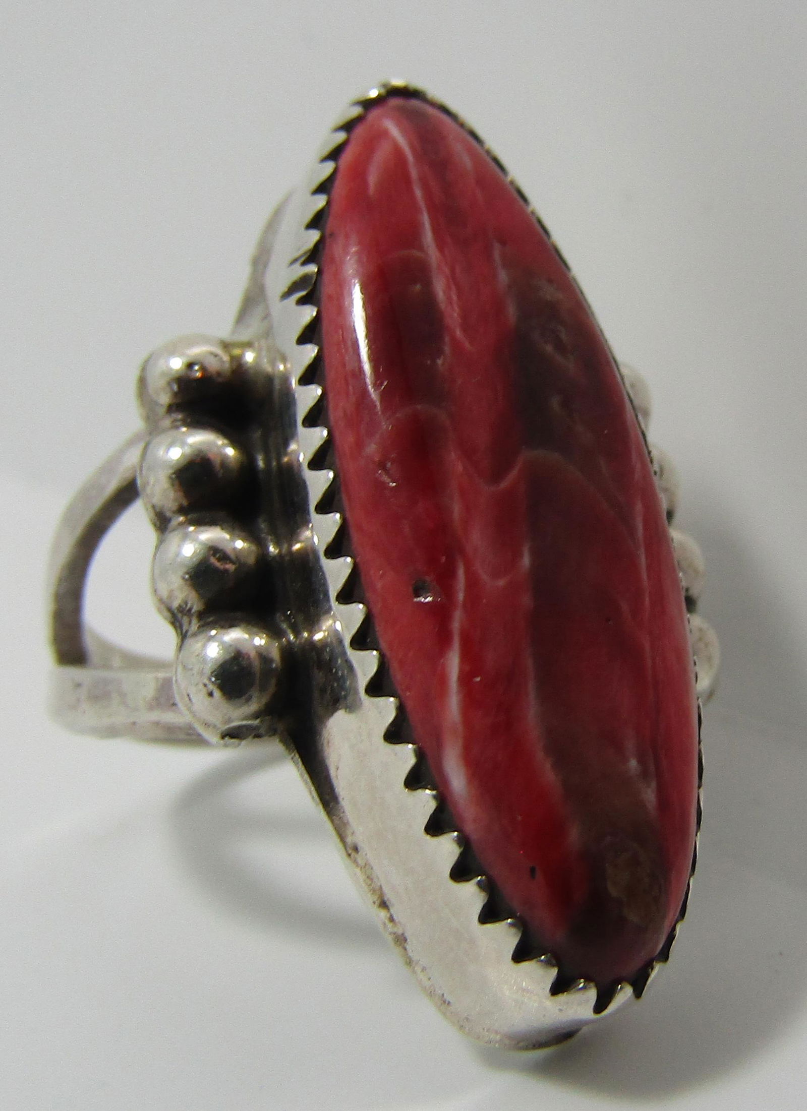 "KW" SPINY OYSTER SHELL RING STERLING SILVER SOS (1 of 5)