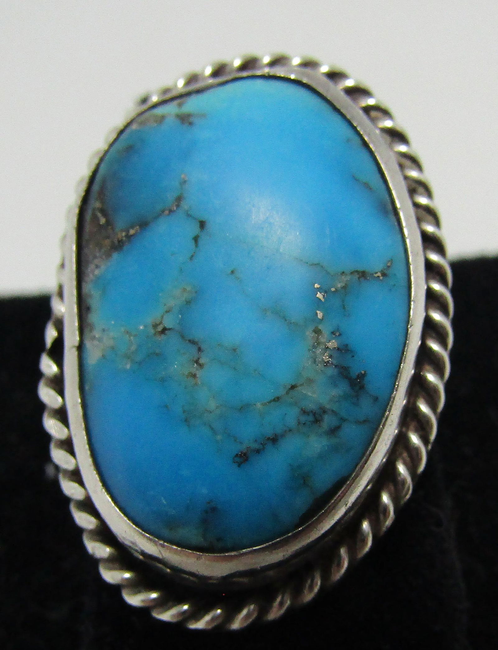 MORENCI TURQUOISE RING STERLING SILVER OLD PAWN (1 of 3)
