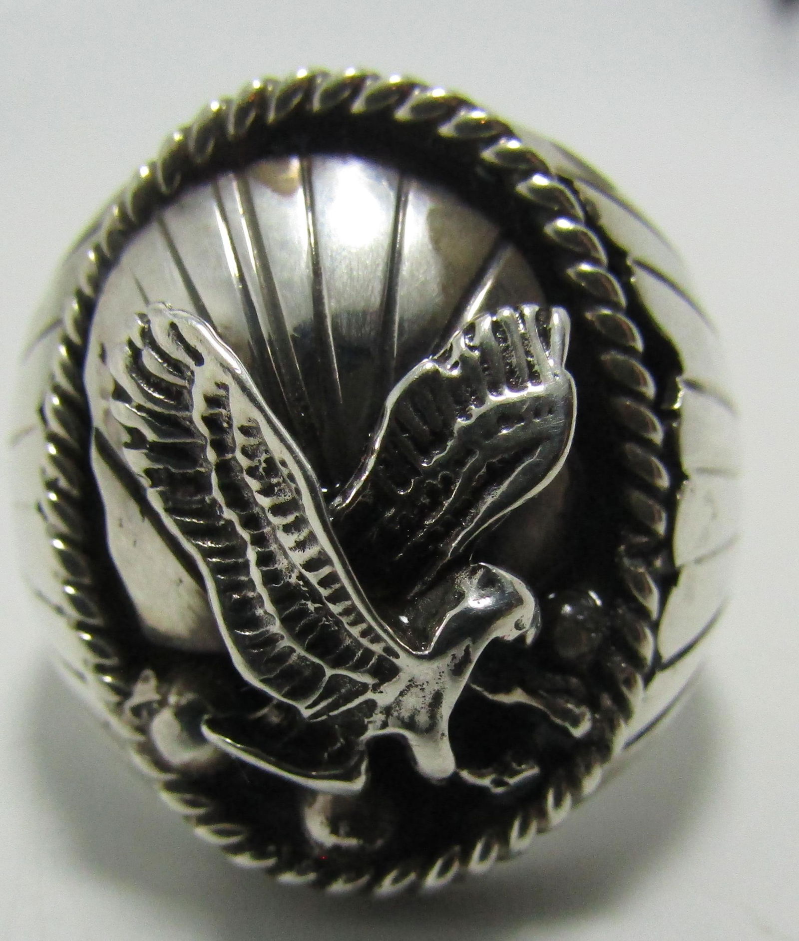 "S RAY" EAGLE RING STERLING SILVER SIZE 12 (1 of 4)