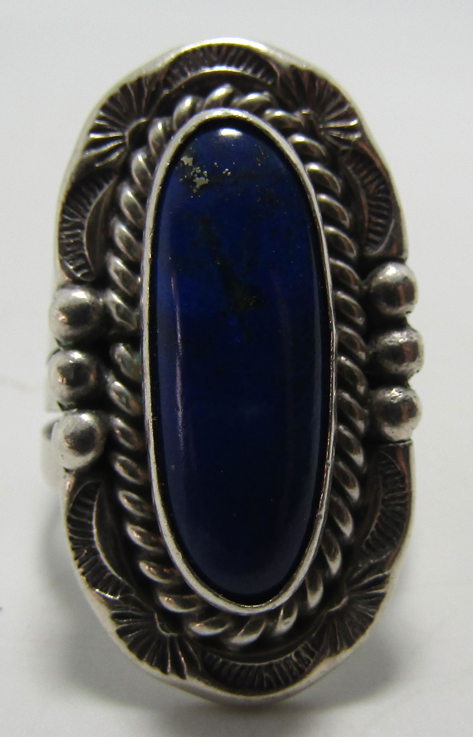 SIGNED "M" LAPIS RING STERLING SILVER (1 of 5)