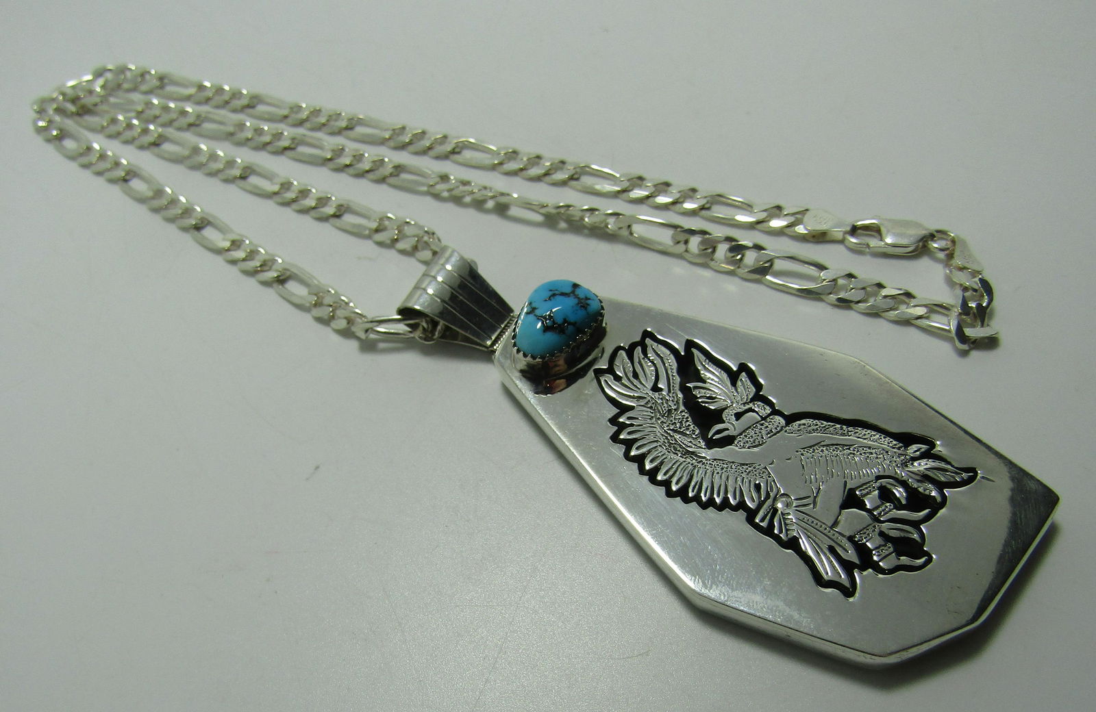 WES CRAIG NECKLACE & PENDANT TURQUOISE STERLING (1 of 3)