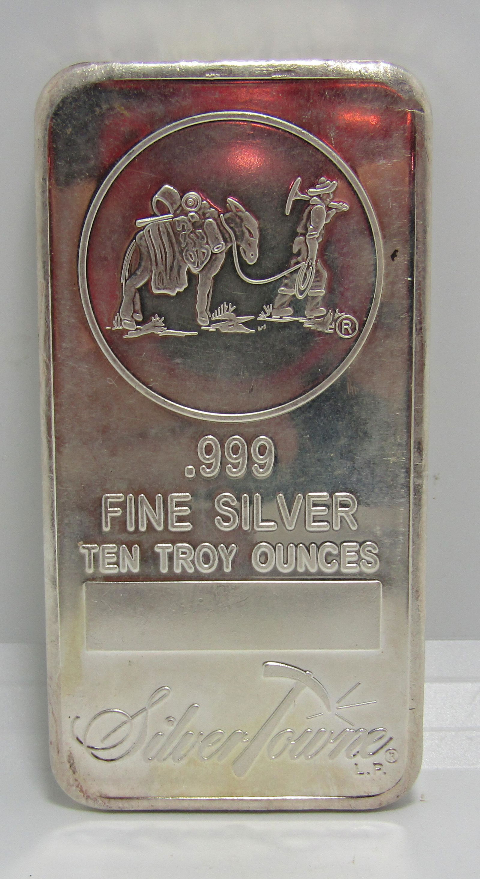 10 TROY OZ PURE SILVER BAR SILVER TOWN. (1 of 2)