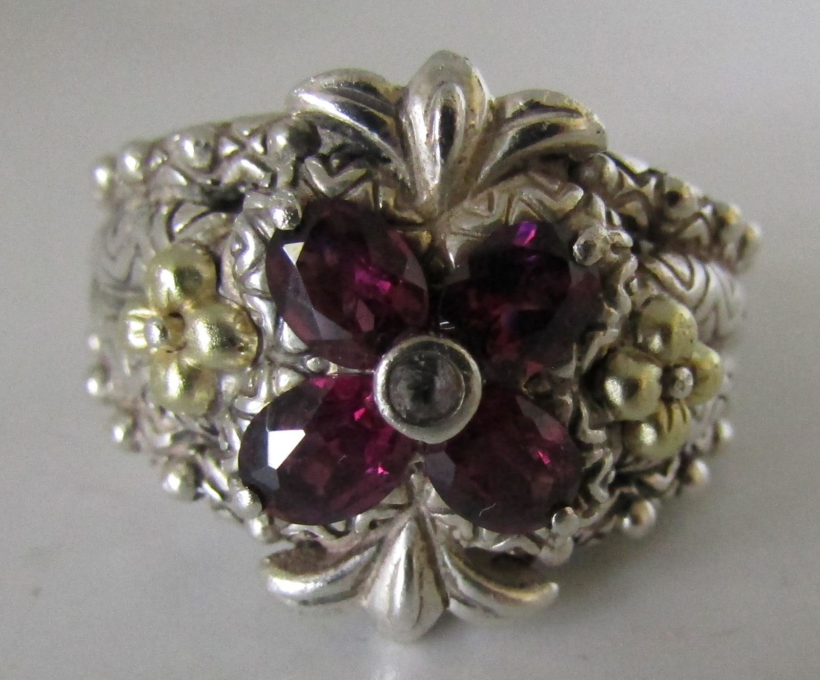 BARBARA BIXBY 18K GOLD STERLING SILVER RING GARNET (1 of 7)