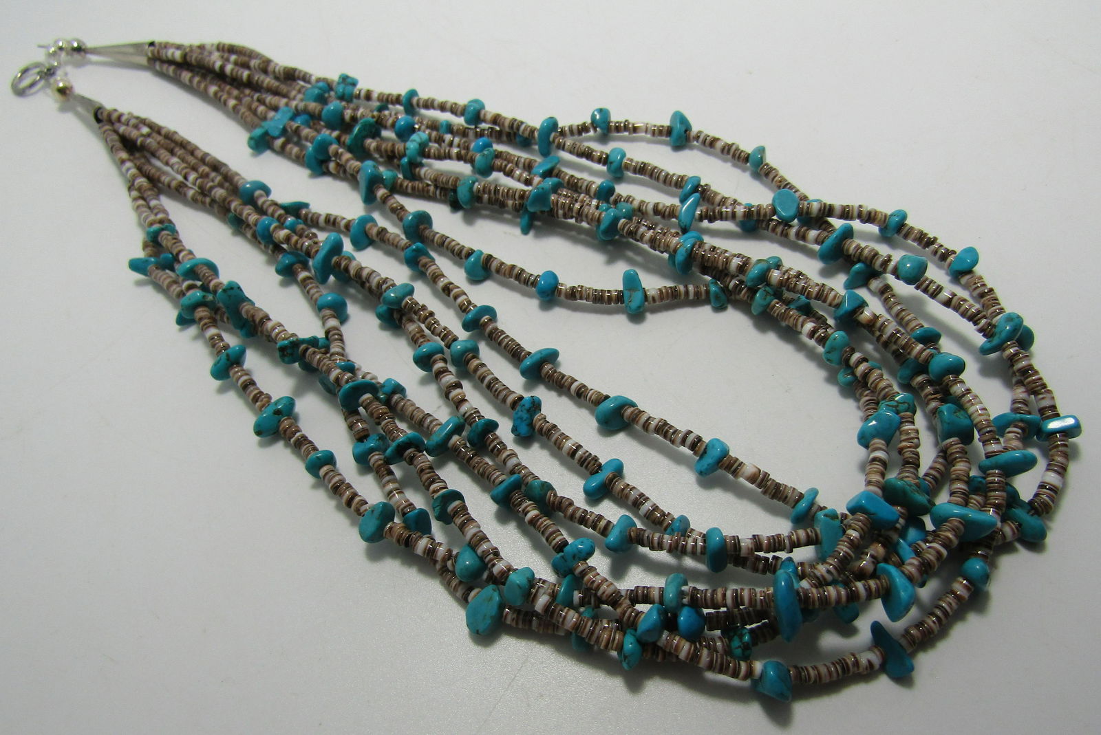 7 STRAND TURQUOISE & HEISHI BEAD NECKLACE (1 of 3)