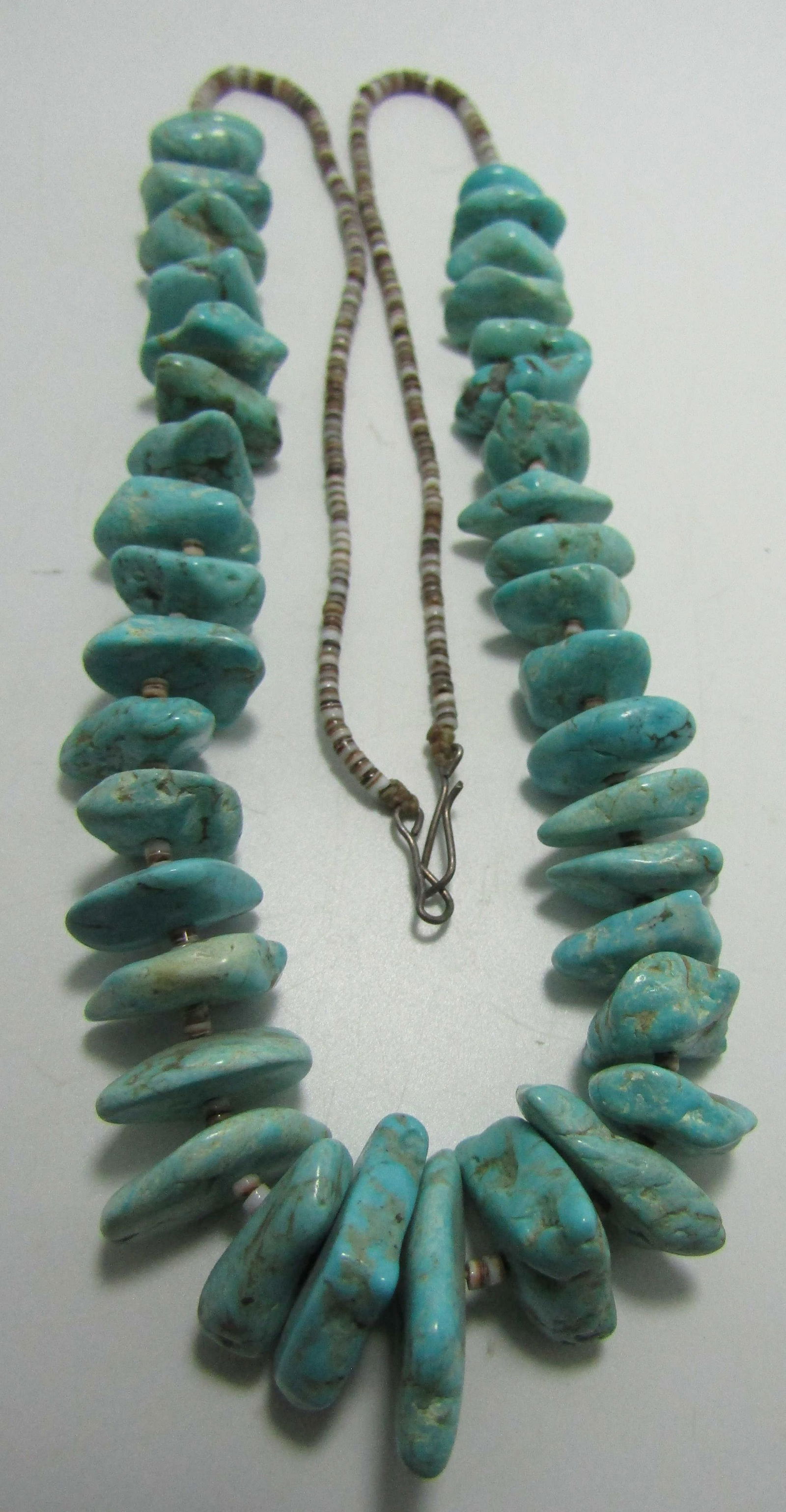 24" TURQUOISE NUGGET NECKLACE HEISHI BEAD (1 of 2)
