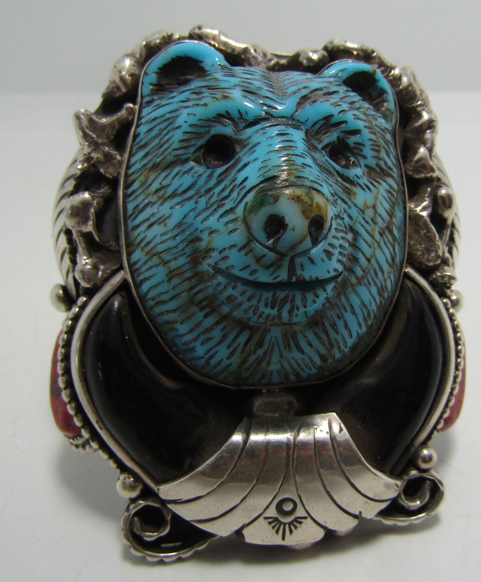 GOMEZ BEAR CLAW TURQUOISE BRACELET STERLING SILVER (1 of 4)