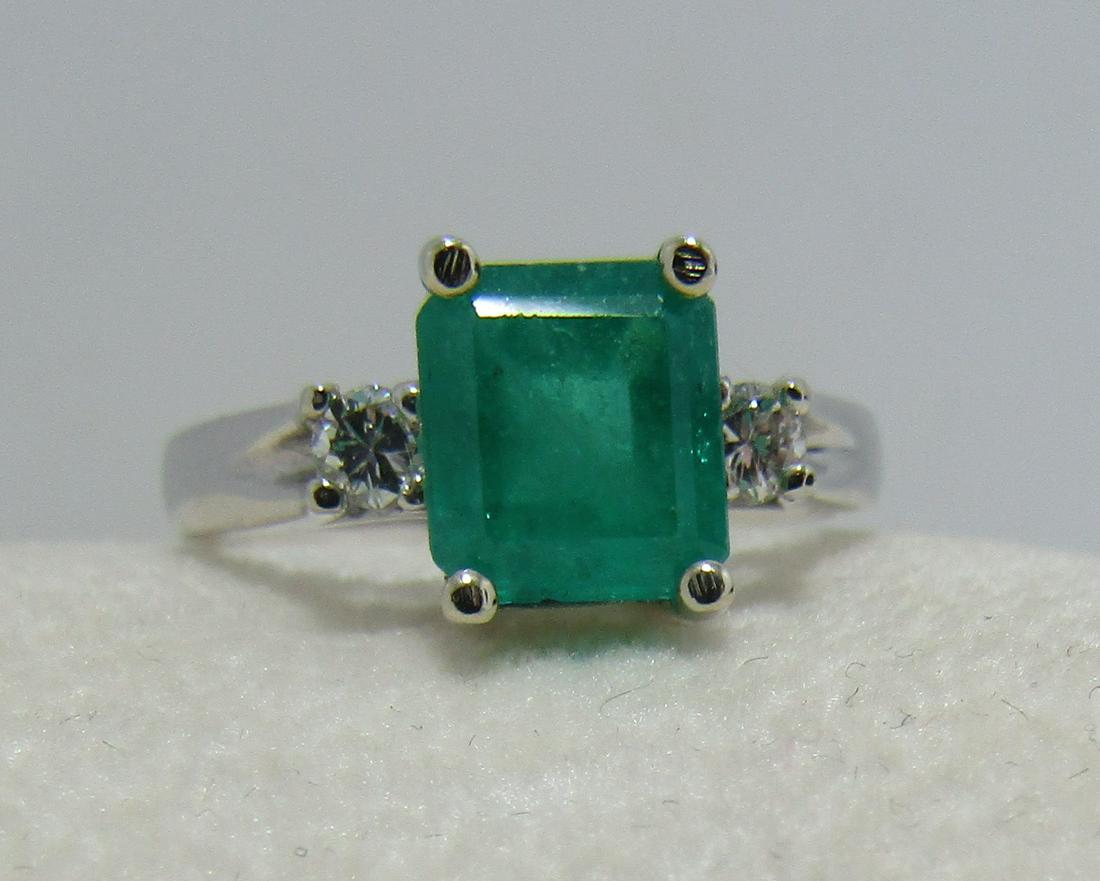 1.55CT GENUINE EMERALD DIAMOND RING 14K GOLD (1 of 4)