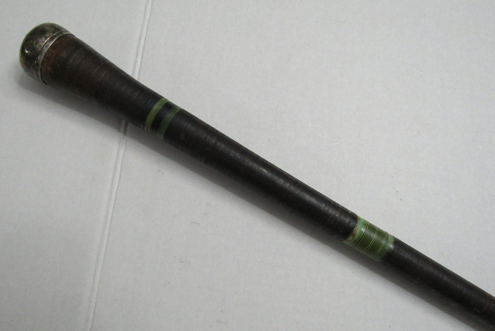 STERLING SILVER STACKED LEATHER CANE (1 of 4)