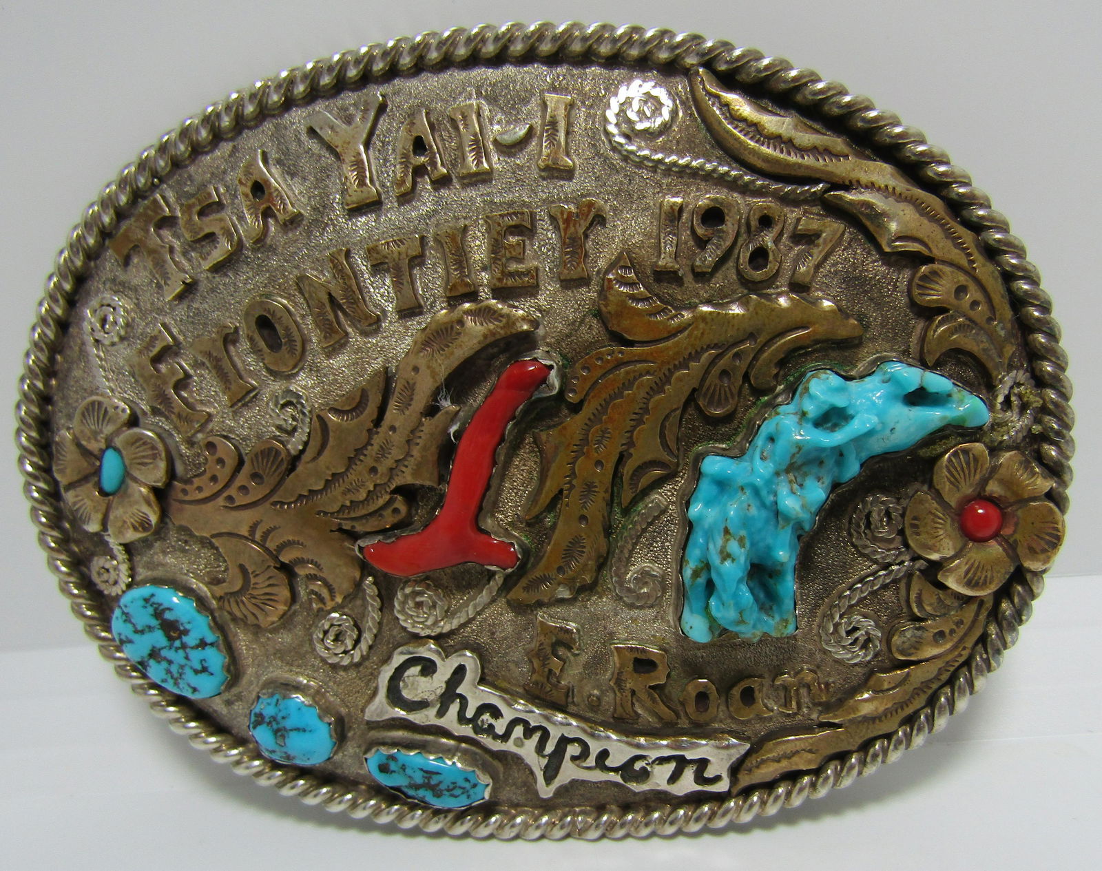 TSA YAI RODEO CHAMPION BELT BUCKLE STERLING SILVER (1 of 5)