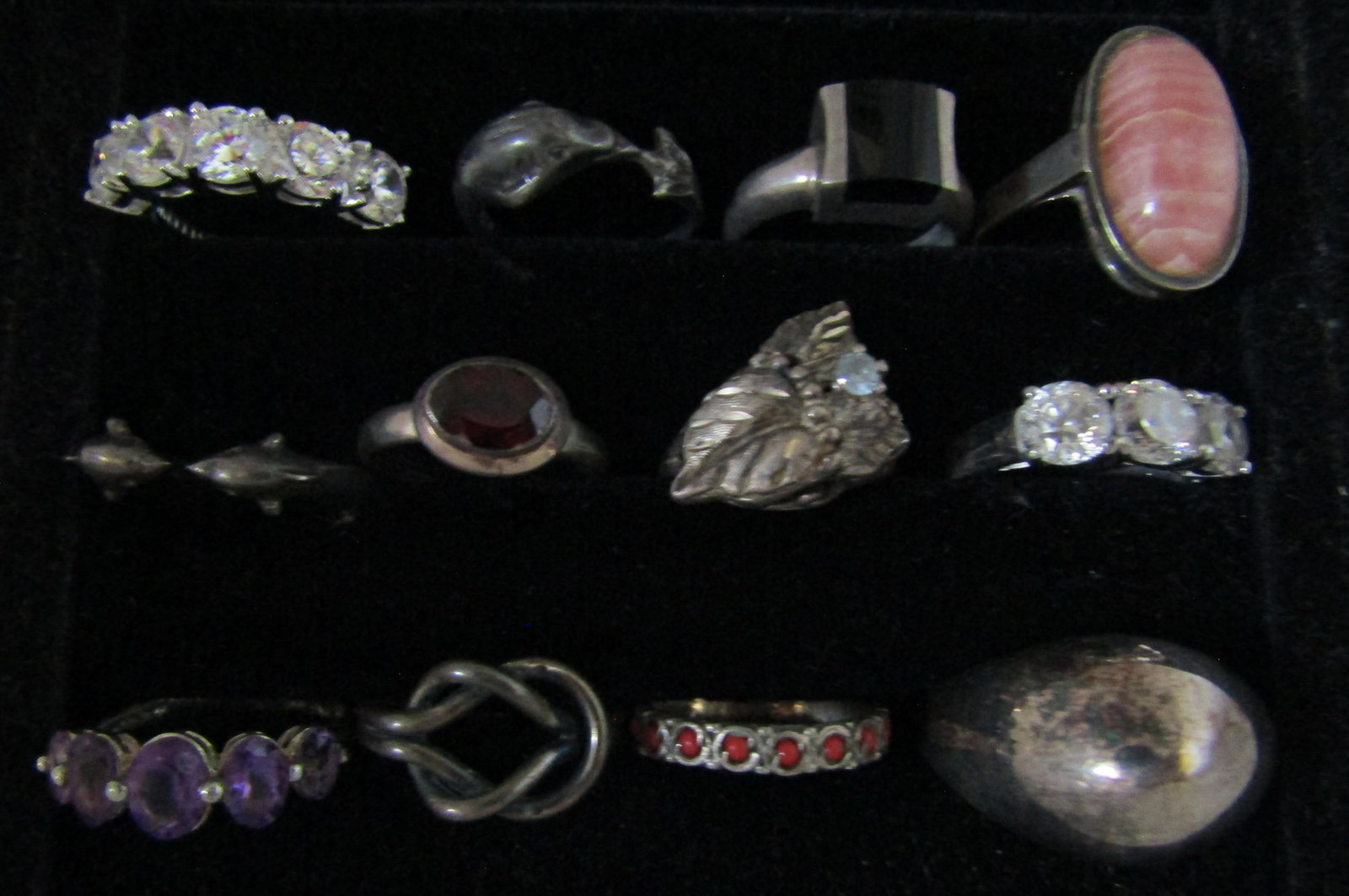 12 RINGS STERLING SILVER - ALL SIZE 6 - 38.6 GRAMS (1 of 4)