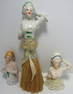 GERMANY HALF DOLL BRUSH & PIN CUSHION OR LAMP TOP