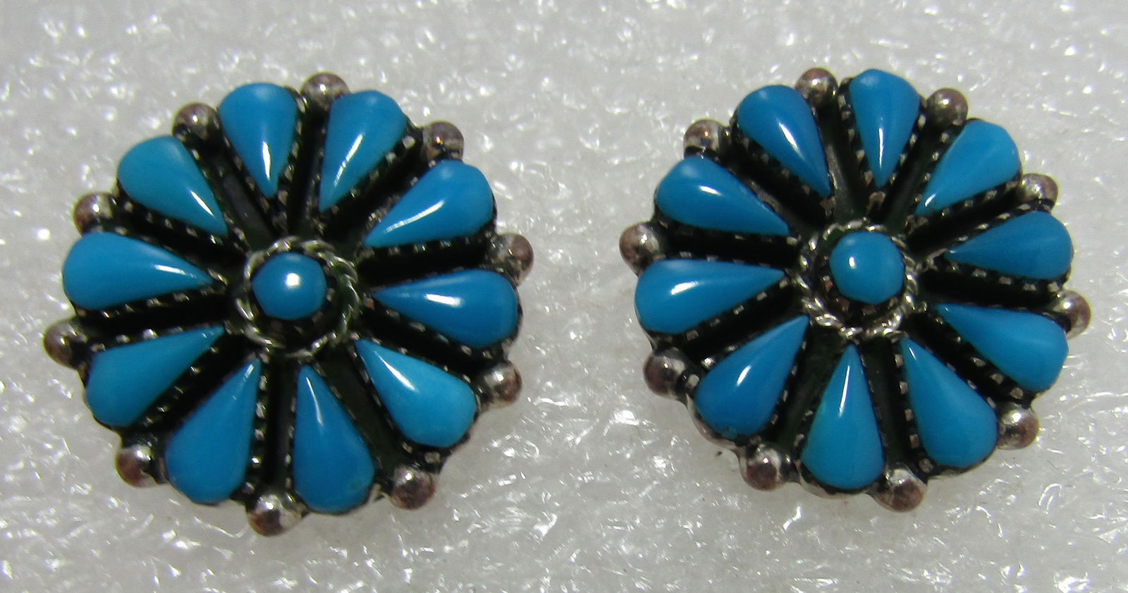 "BY" YAZZIE TURQUOISE EARRINGS STERLING SILVER (1 of 3)