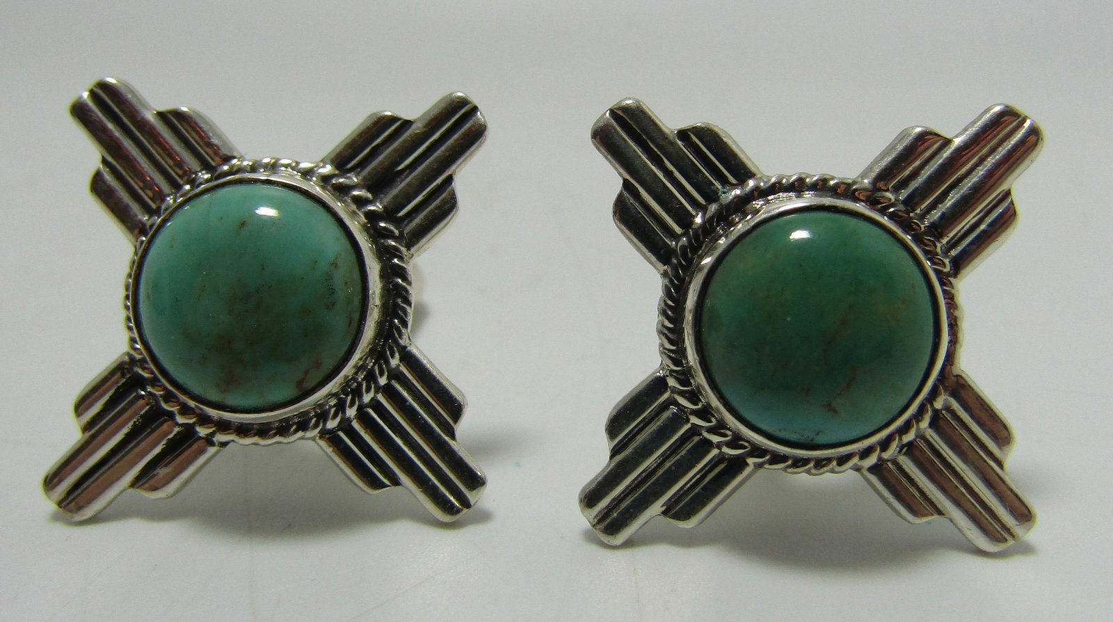 ZIA TURQUOISE CUFFLINKS STERLING SILVER LINKS (1 of 2)