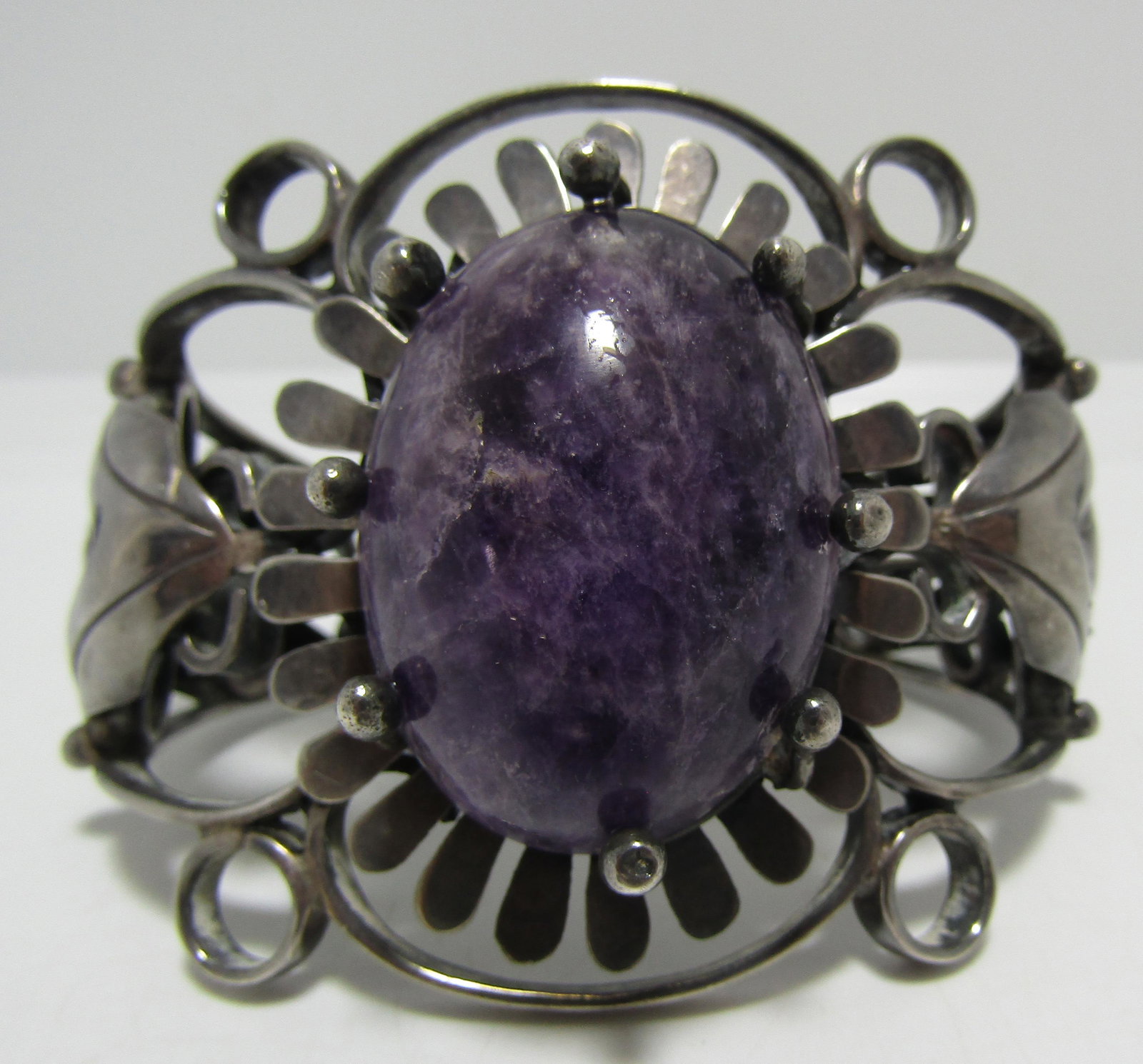 AMETHYST BRACELET MEXICO STERLING SIVER CUFF 95GR (1 of 6)