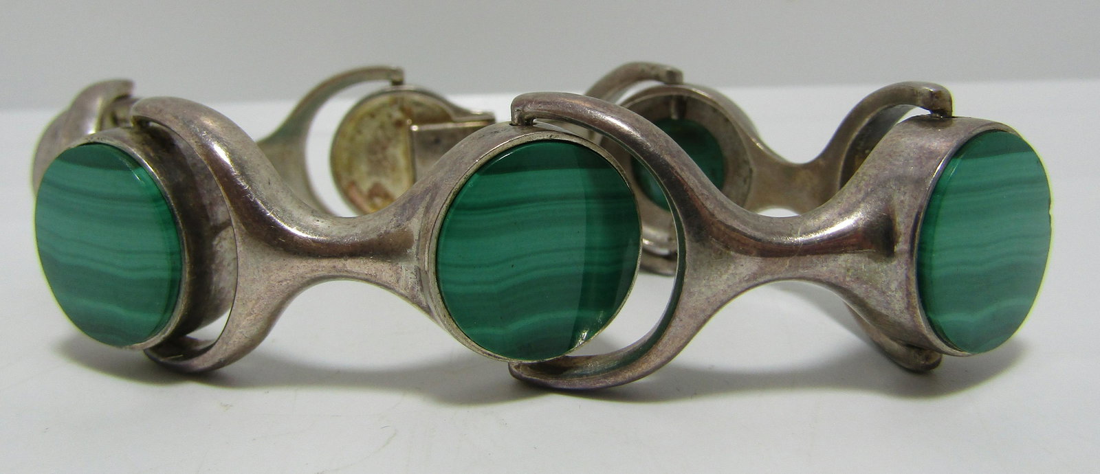 MALACHITE TAXCO BRACELET STERLING SILVER MEXICO (1 of 5)