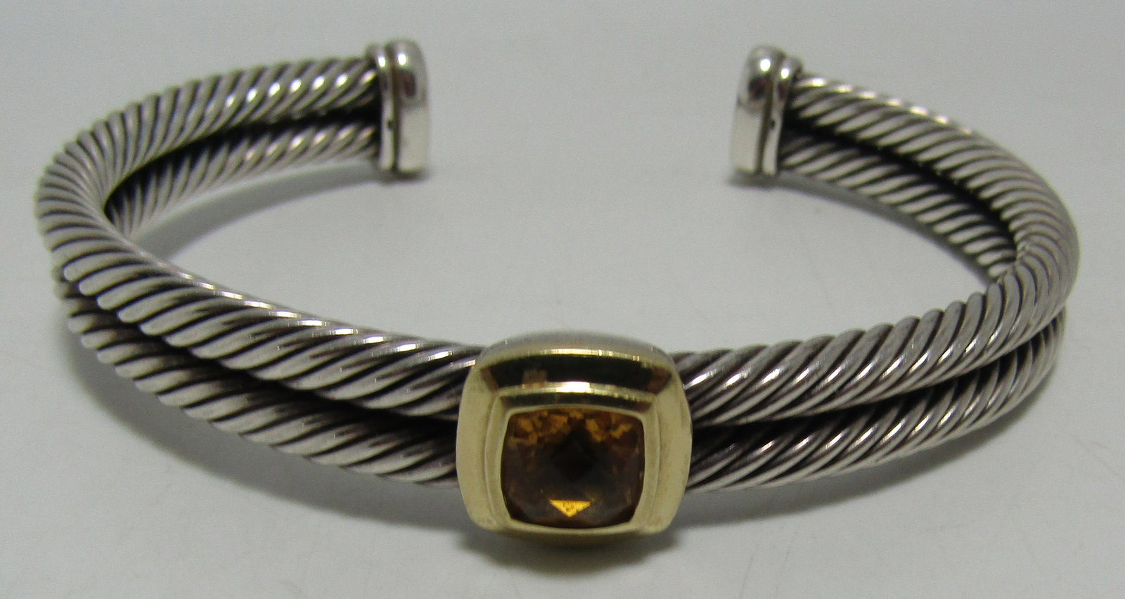 DAVID YURMAN CITRINE 750 925 CUFF BRACELET GOLD (1 of 4)