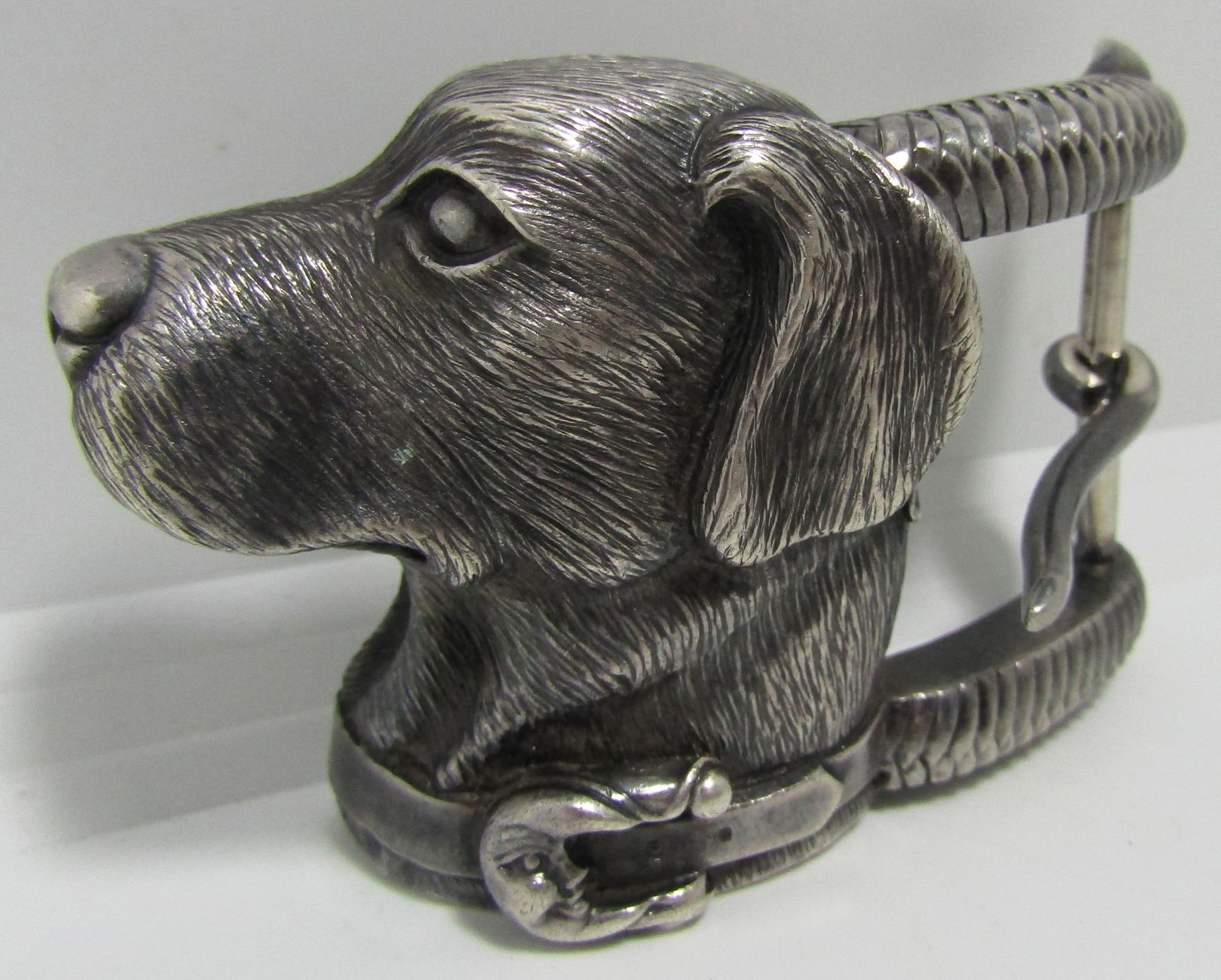 B KIESELSTEIN CORD STERLING SILVER DOG BELT BUCKLE (1 of 6)