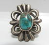 LARGE 20 GRAM SIGNED STERLING TURQUOISE RING