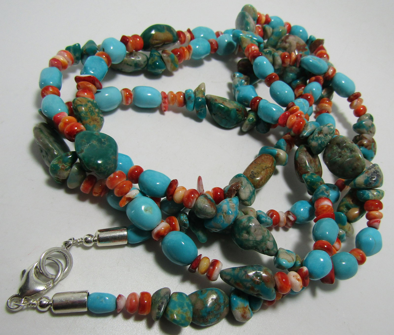 SLEEPING BEAUTY TURQUOISE BEAD NECKLACE STERLING (1 of 3)