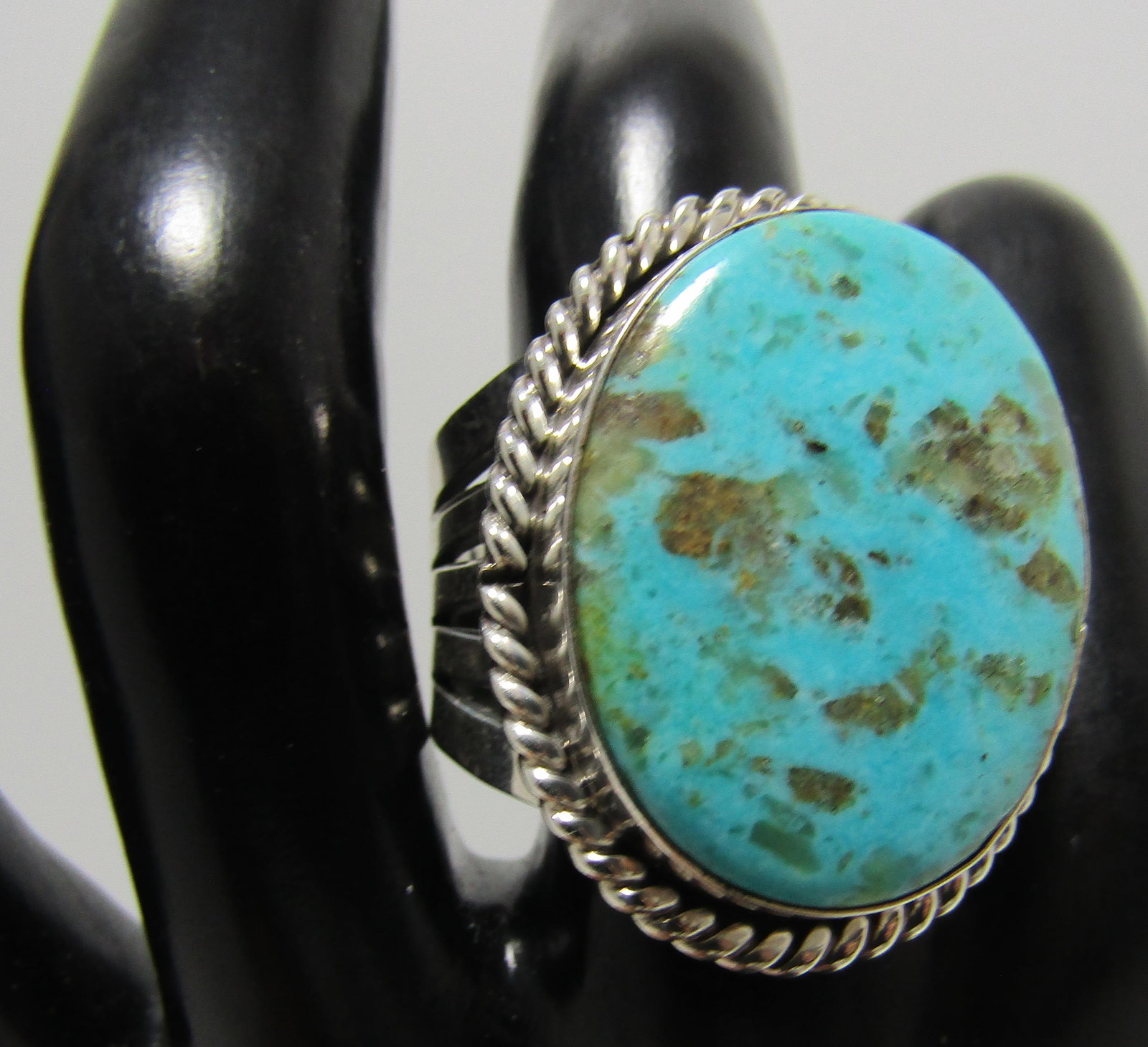 SAUNDERS TURQUOISE RING STERLING SILVER SZ 12 (1 of 5)