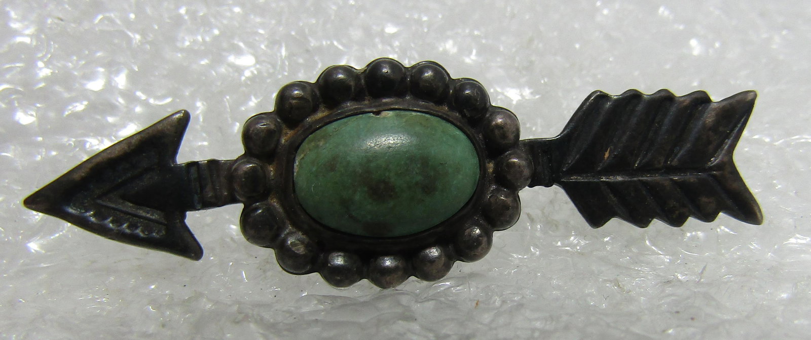 TURQUOISE PIN STERLING SILVER FRED HARVEY ERA (1 of 4)