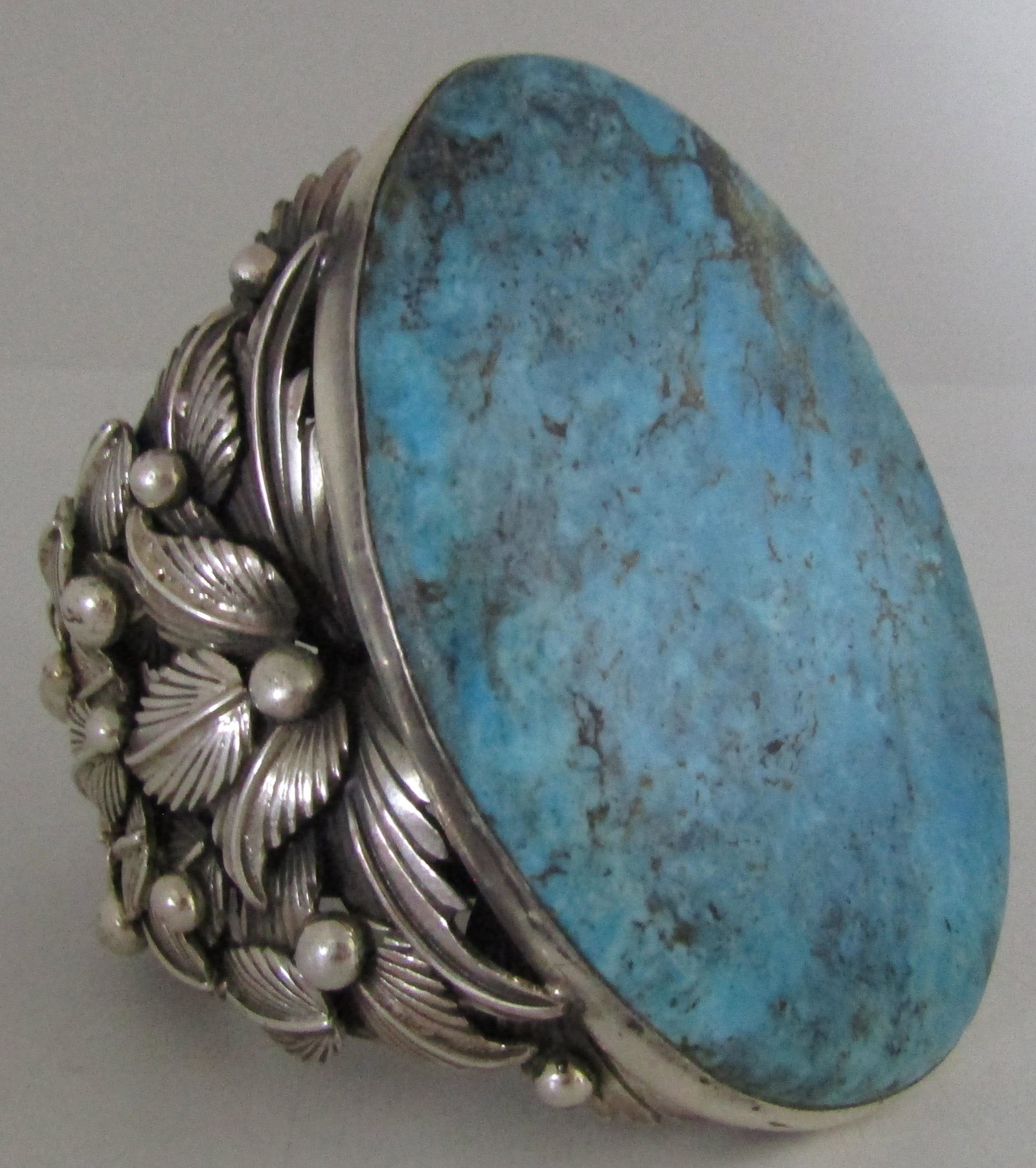 TRONCOSA TURQUOISE CUFF BRACELET STERLING SILVER (1 of 9)