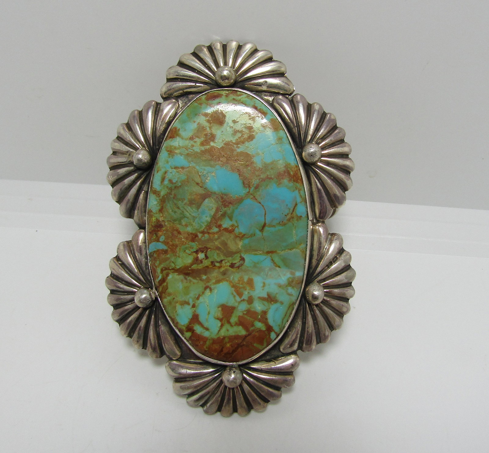 140 GRAM SAN FELIPE STERLING TURQUOISE CUFF (1 of 5)