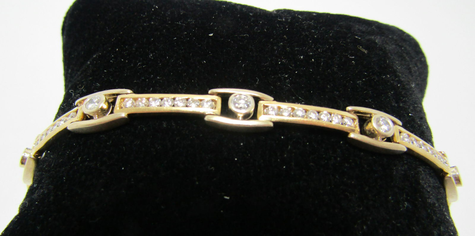 3 CTTW DIAMOND 14K WHITE YELLOW GOLD BRACELET (1 of 6)