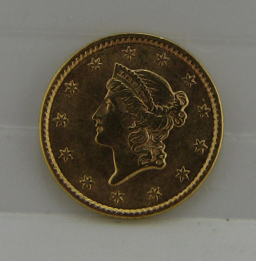 UNCIRCULATED 1853 US DOLLAR GOLD COIN (1 of 7)
