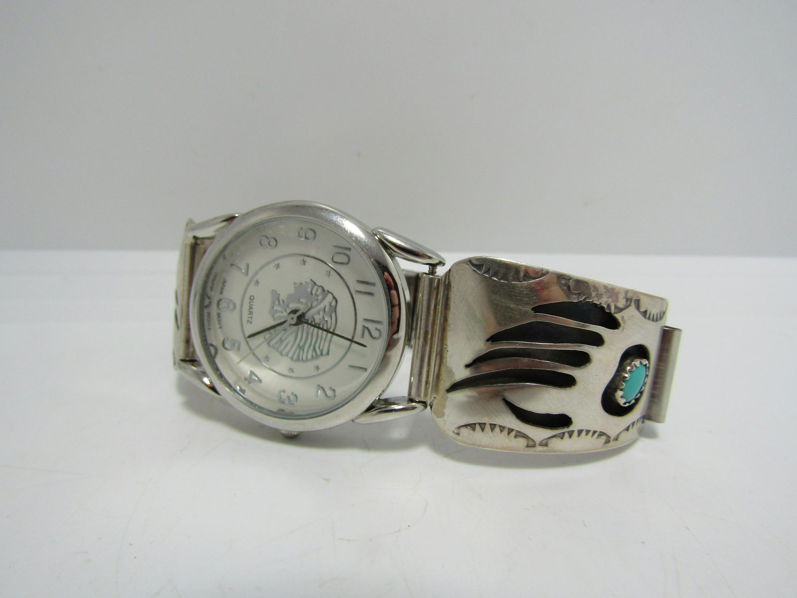 PEARLENE SPENCER BEAR PAW SHADOWBOX STERLING WATCH (1 of 4)