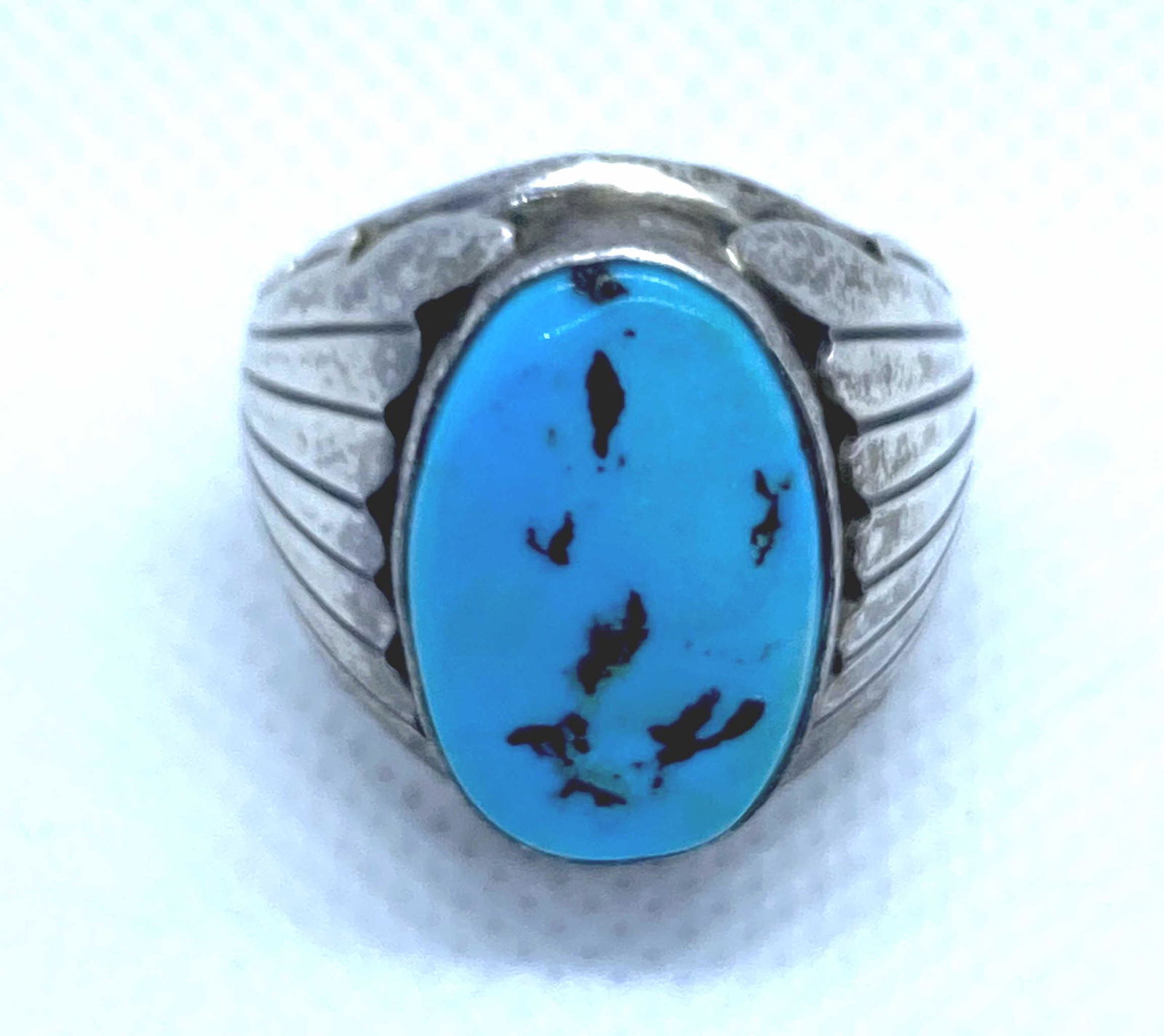 MARY SPENCER STERLING TURQUOISE 19 GRAM RING S10.5 (1 of 3)