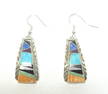 MULTICOLOR INLAID STONE STERLING ZUNI EARRINGS