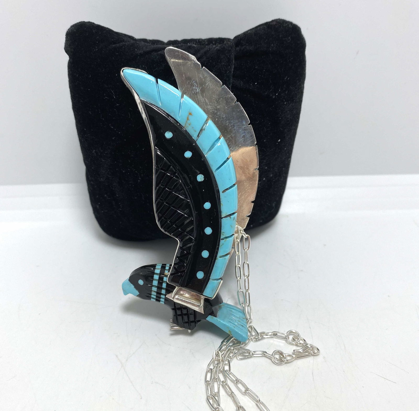 5" BEN LIVINGSTON STERLING FLYING EAGLE NECKLACE (1 of 6)