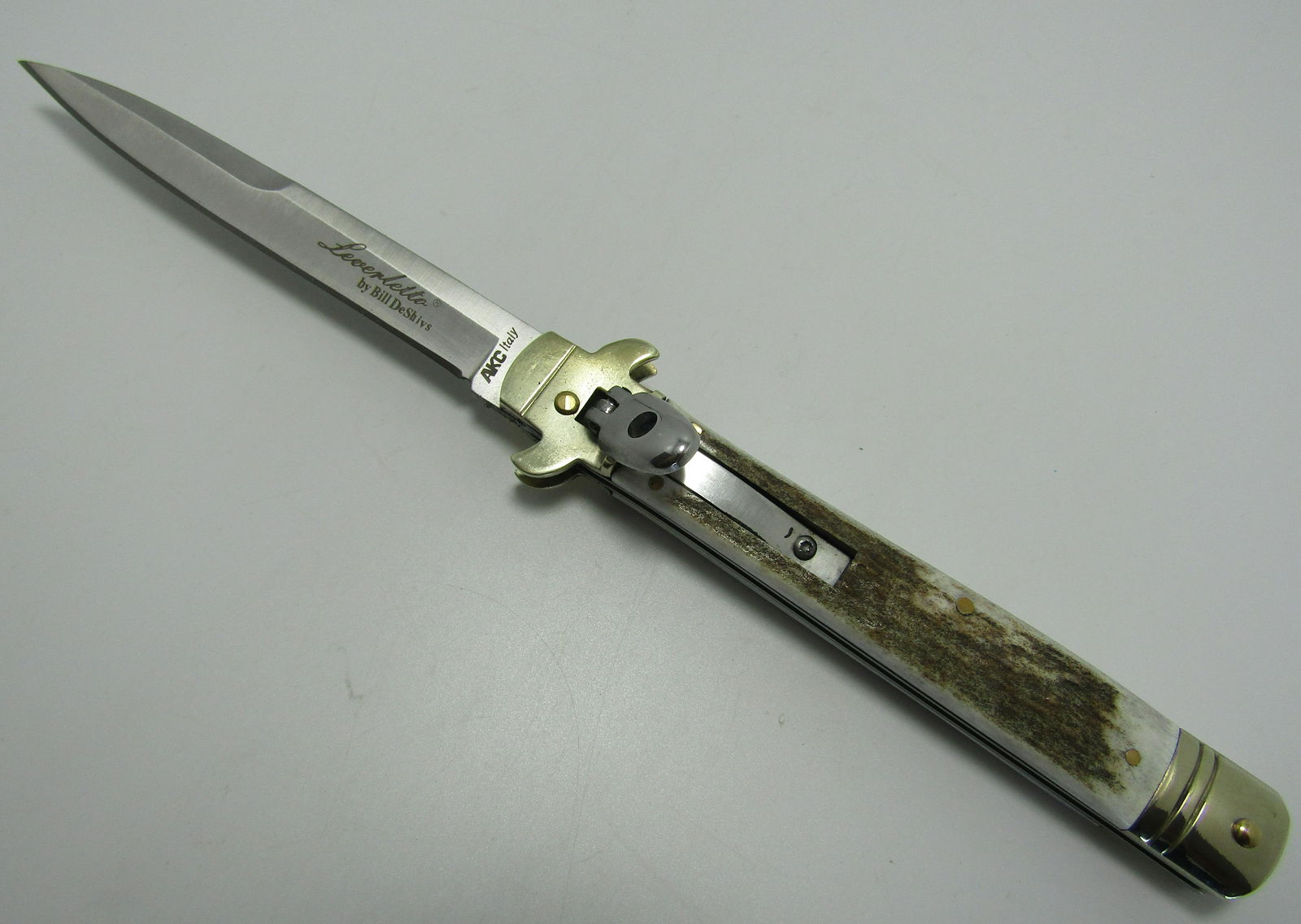 LARGE SWITCHBLADE STAG LEVERLETTO KNIFE (1 of 3)