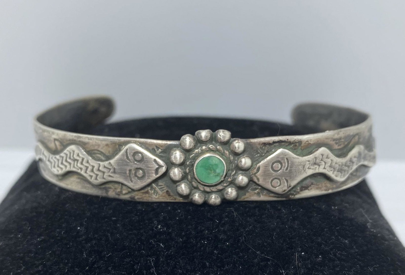 FRED HARVEY ERA COIN SILVER SNAKE BRACELET (1 of 5)