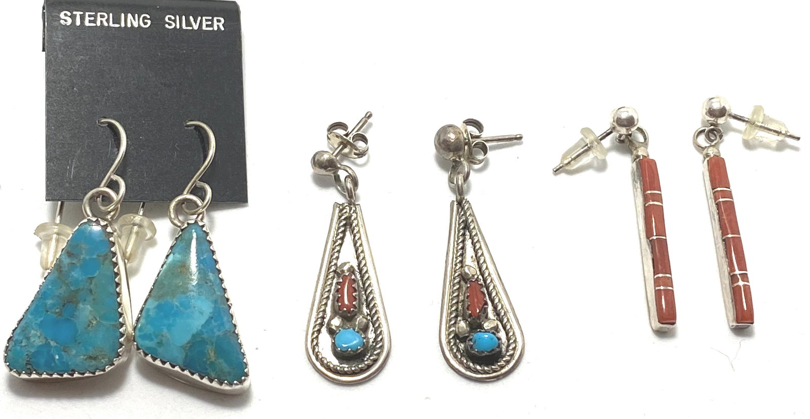 LOT OF 3 STERLING NAVAJO EARRINGS (1 of 4)
