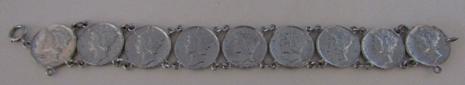 1941 MERCURY DIME BRACELET STERLING SILVER US COIN (1 of 2)