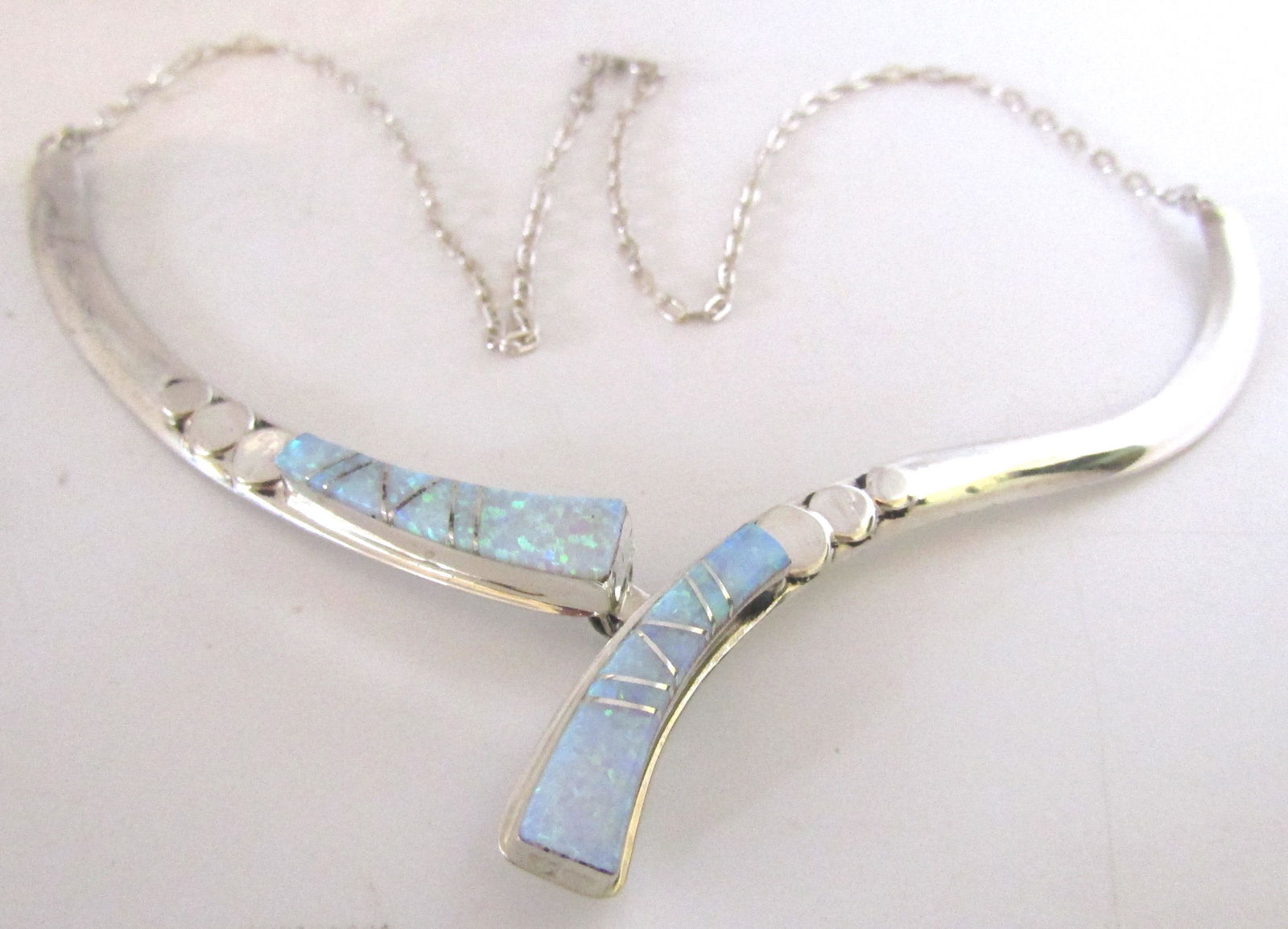BILLY LONG OPAL NECKLACE STERLING SILVER ZUNI (1 of 5)